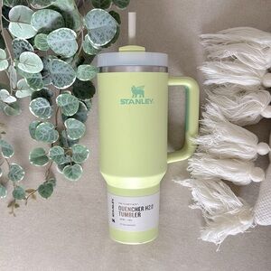 Light green 40 oz Stanley with nude straw